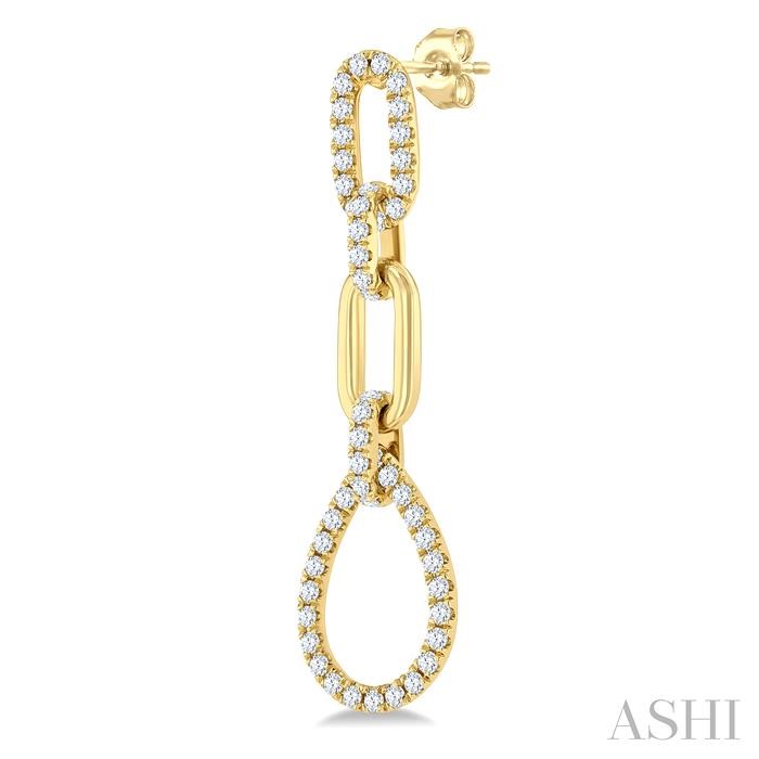 Pear Shape Link Diamond Fashion Earrings View 3