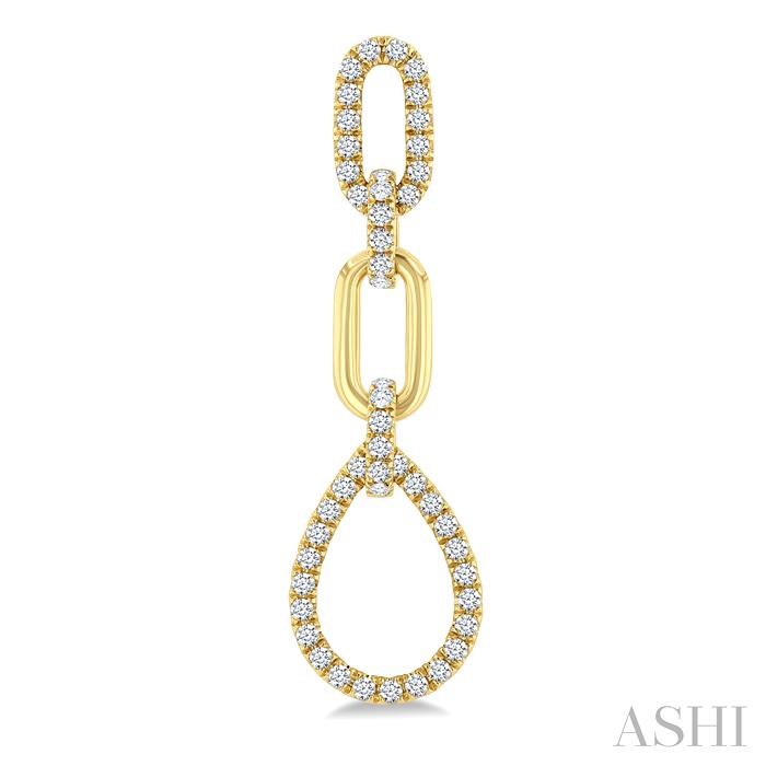 Pear Shape Link Diamond Fashion Earrings View 2
