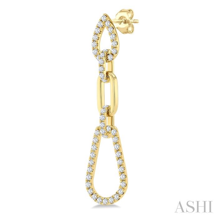 Pear Shape Link Diamond Fashion Earrings View 3