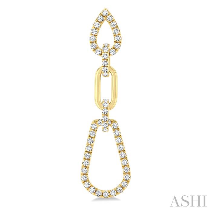 Pear Shape Link Diamond Fashion Earrings View 2