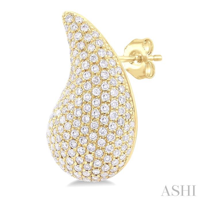Tear Drop Diamond Stud Earrings View 3