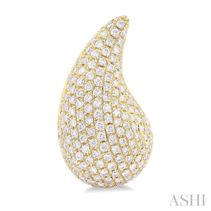 Tear Drop Diamond Stud Earrings View 2