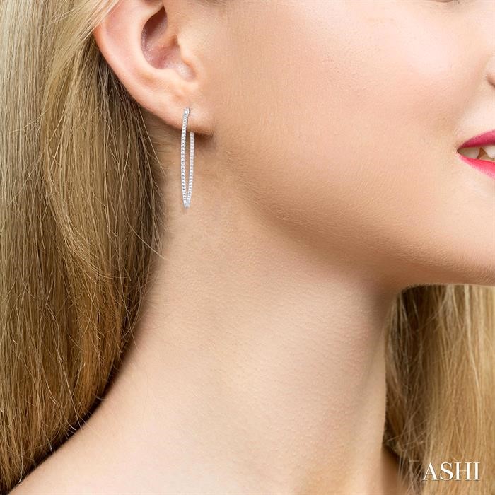 Inside-Out Diamond Hoop Earrings View 4