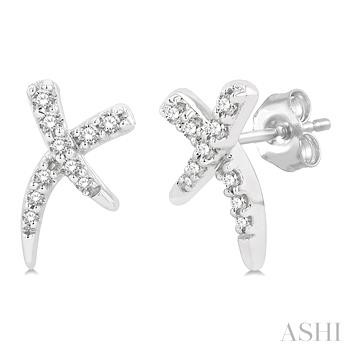 X' Shape Petite Diamond Fashion Earrings