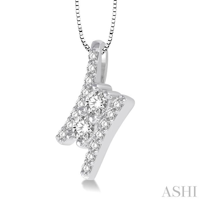 2 Stone Diamond Pendant View 2