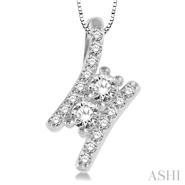 2 Stone Diamond Pendant View 3