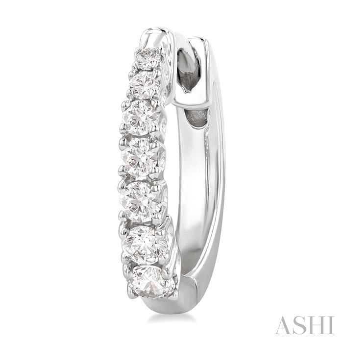 Graduated Petite Diamond Huggie Fashion Earrings View 3