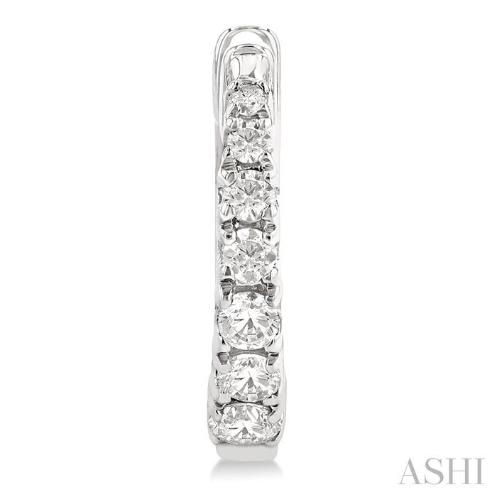Graduated Petite Diamond Huggie Fashion Earrings View 2
