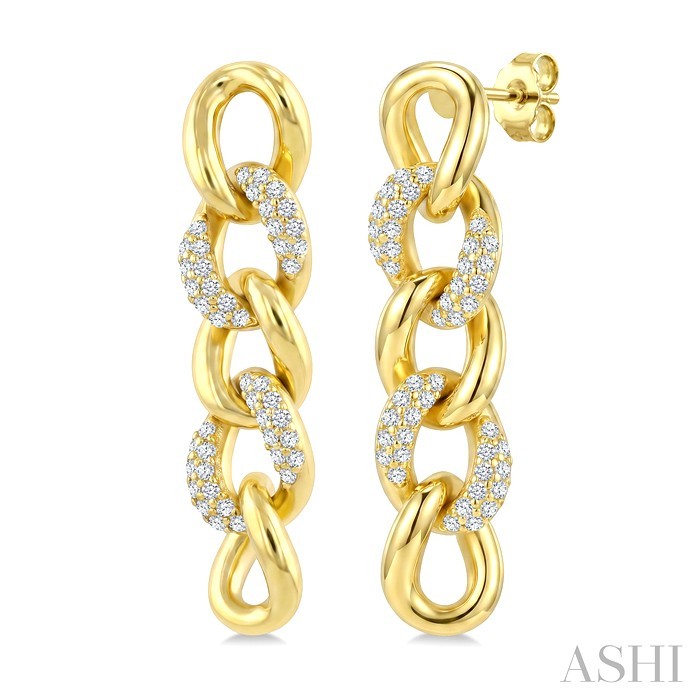 Curb Link Diamond Fashion Earrings