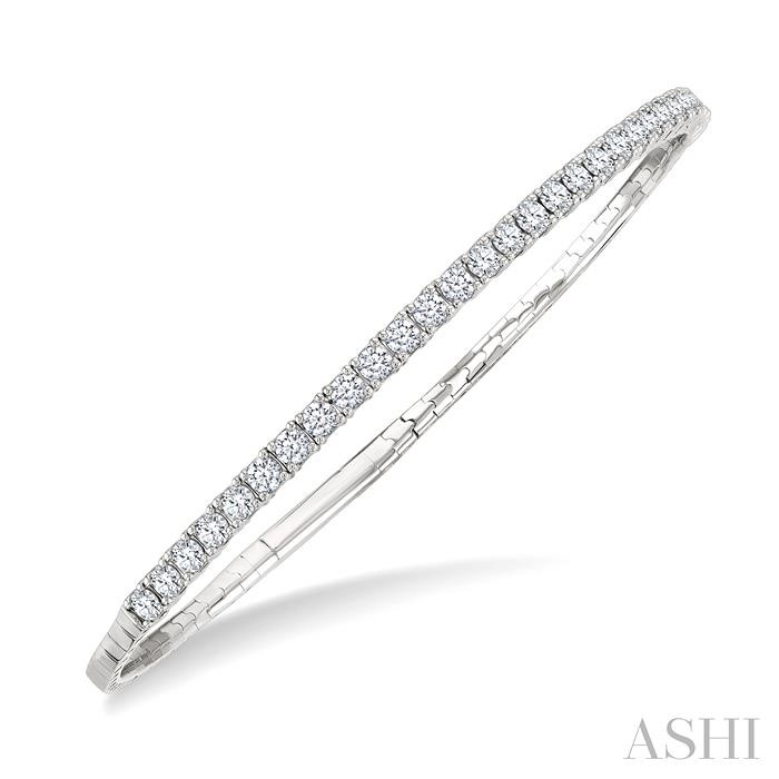 Diamond Halfway Straight Flex Bangle
