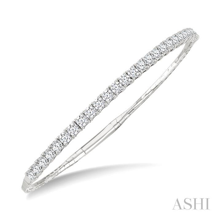Diamond Halfway Straight Flex Bangle