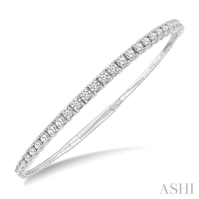 Diamond Halfway Graduated Flex Bangle