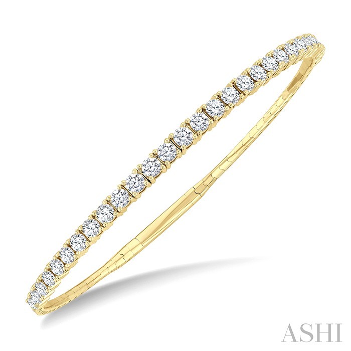 Diamond Halfway Graduated Flex Bangle