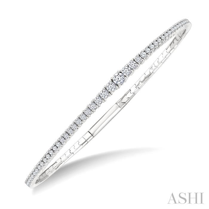 Diamond Halfway Graduated Flex Bangle
