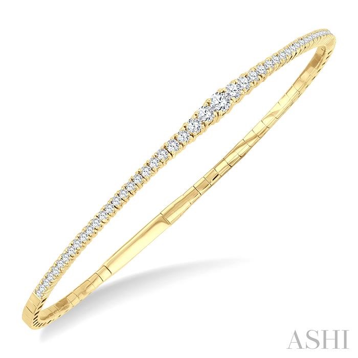 Diamond Halfway Graduated Flex Bangle