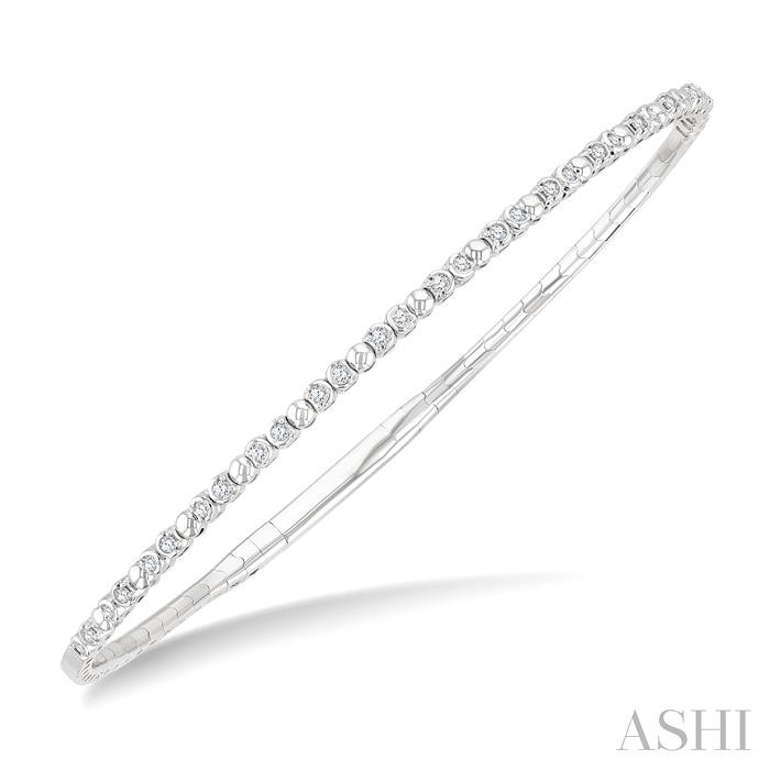 Diamond Halfway Bezel Bubble Flex Bangle