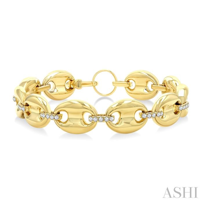Aeris Gold Bold Mariner Link Diamond Fashion Bracelet