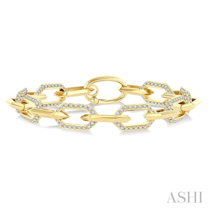 Aeris Gold Hexagon Shape Link Diamond Fashion Bracelet