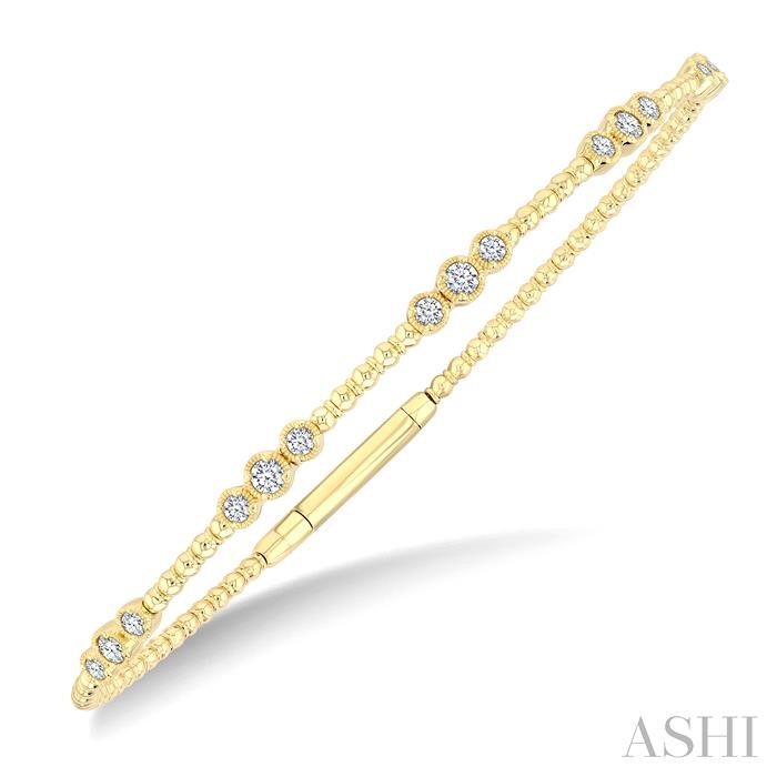 3 Stone Bezel Diamond Flex Bangle