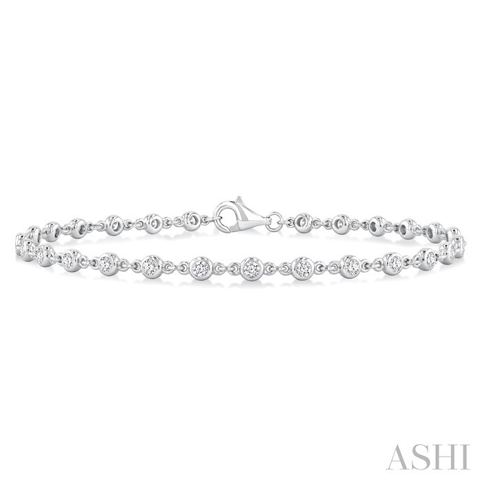 Bezel Set Diamond Station Bracelet