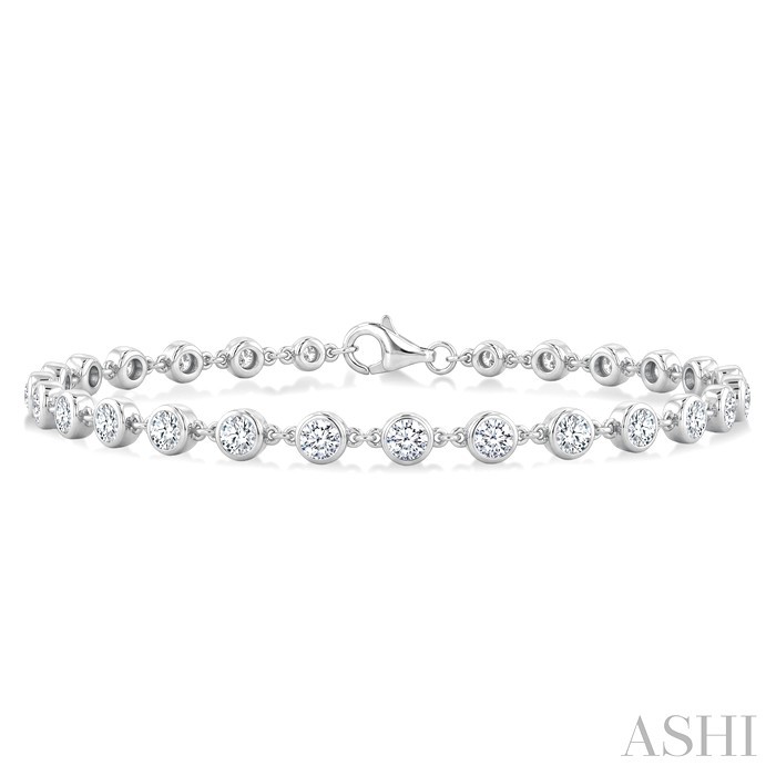 Bezel Set Diamond Station Bracelet