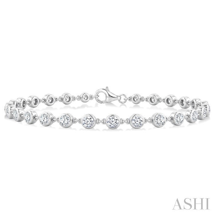 Bezel Set Diamond Station Bracelet