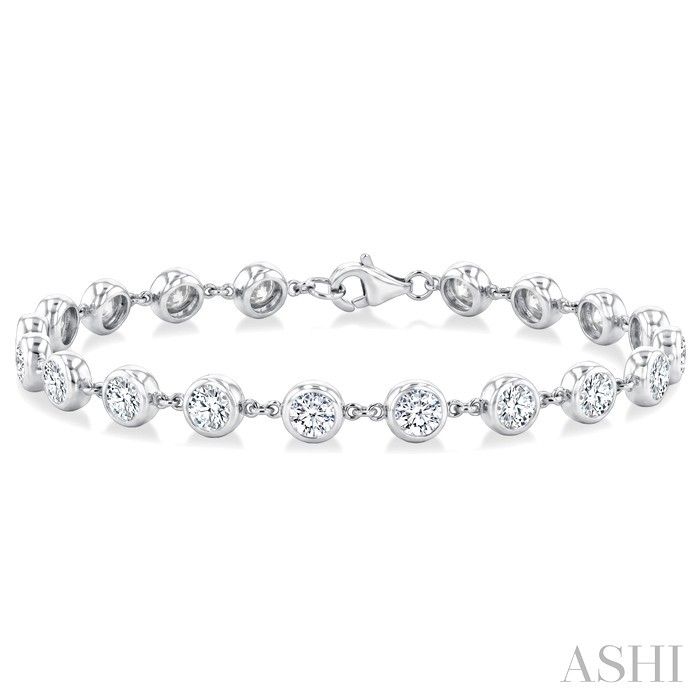 Bezel Set Diamond Station Bracelet