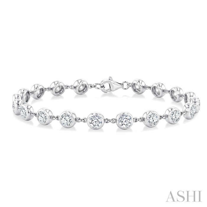 Bezel Set Diamond Station Bracelet