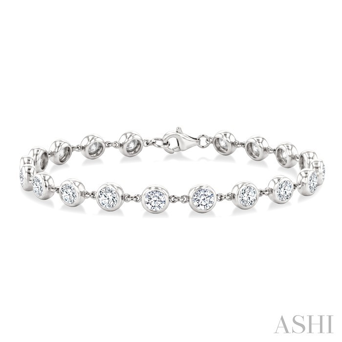 Bezel Set Diamond Station Bracelet