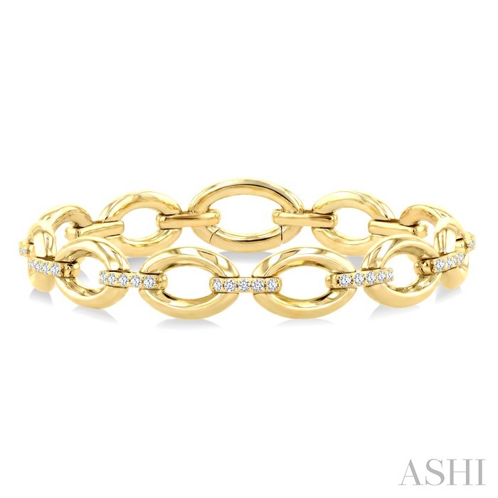 Aeris Gold Oval Shape Link Diamond Fashion Bracelet