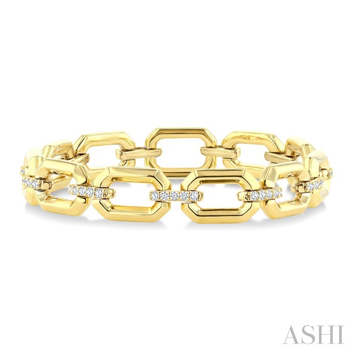 Aeris Gold Rectangular Shape Link Diamond Fashion Bracelet