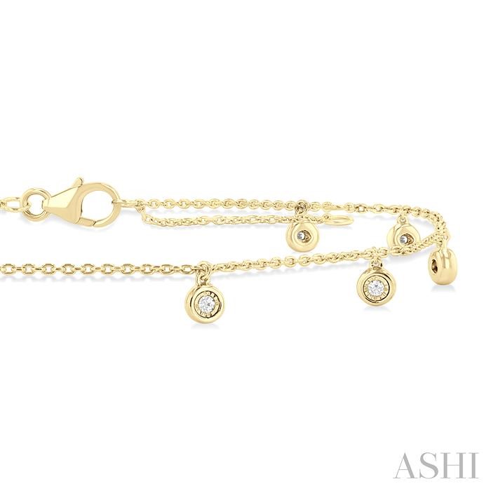 Bezel Set Diamond Station Chain Anklet View 2