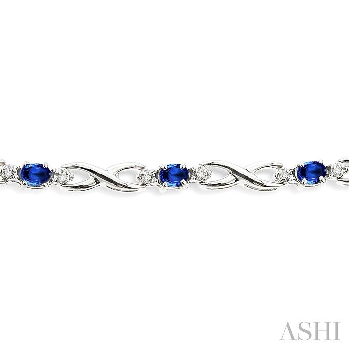 Oval Shape Gemstone & Diamond Bracelet View 3