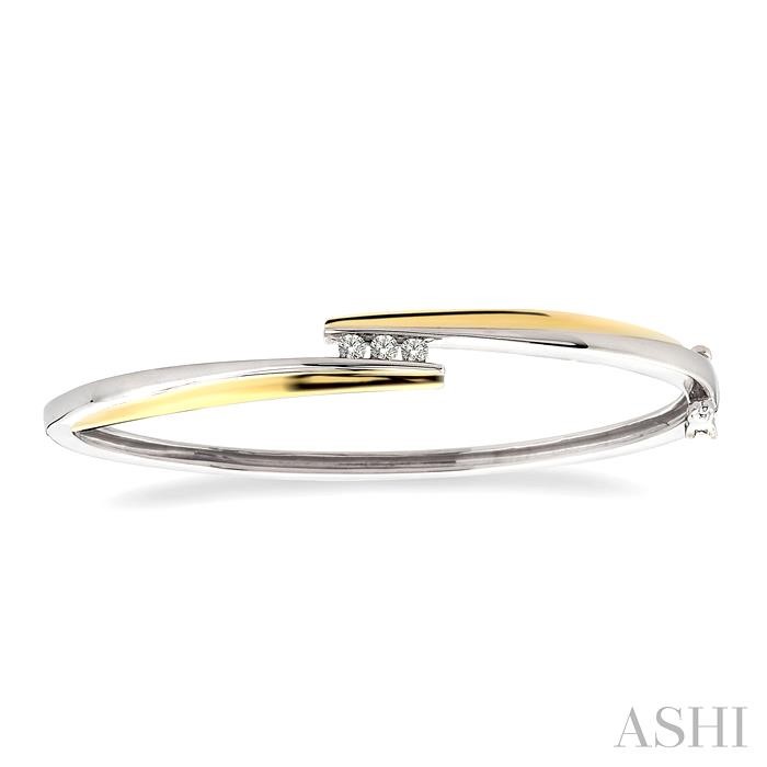 3 Stone Channel Set Diamond Bangle View 2