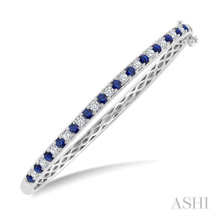 Alternate Gemstone & Diamond Bangle
