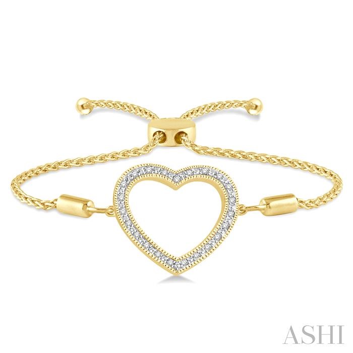 Gold Vermeil Heart Shape Diamond Lariat Bracelet