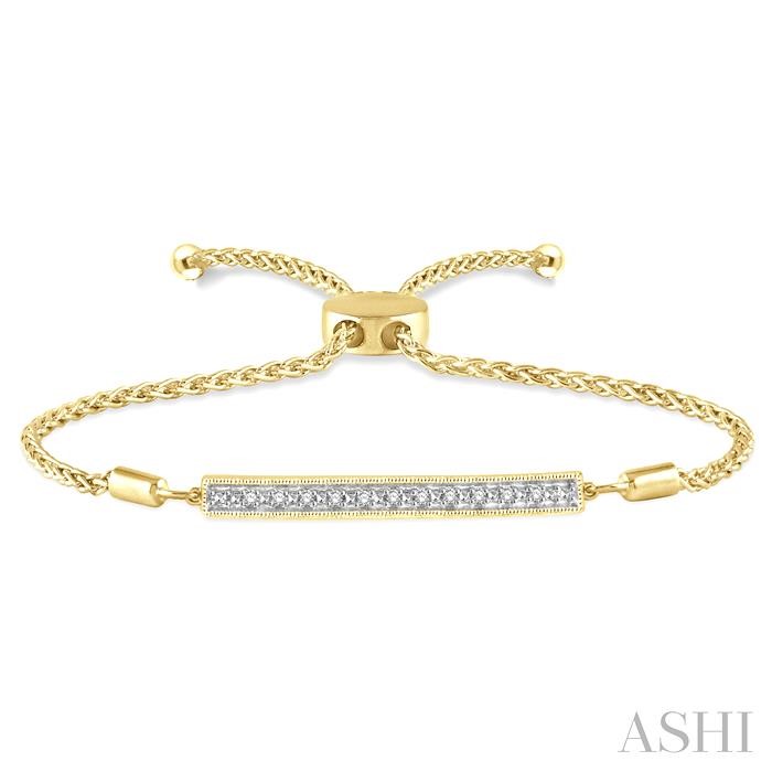 Gold Vermeil Bar Diamond Lariat Bracelet