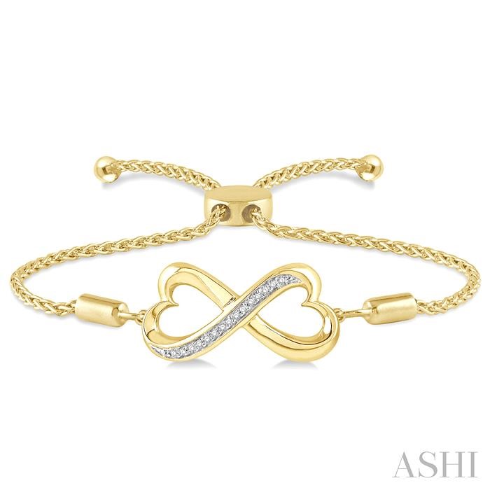 Gold Vermeil Infinity Heart Shape Diamond Lariat Bracelet