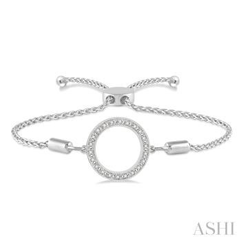 Silver Circle Lariat Diamond Bracelet