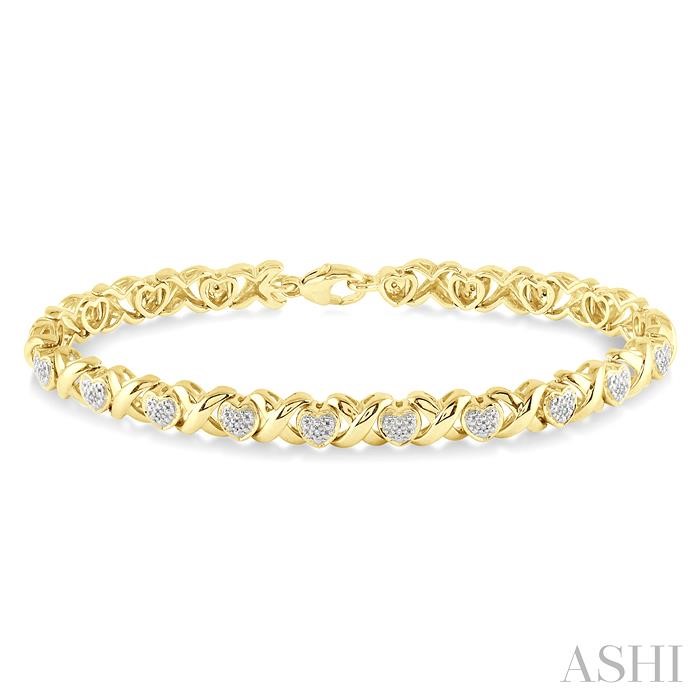 Gold Vermeil Heart Shape Diamond Bracelet