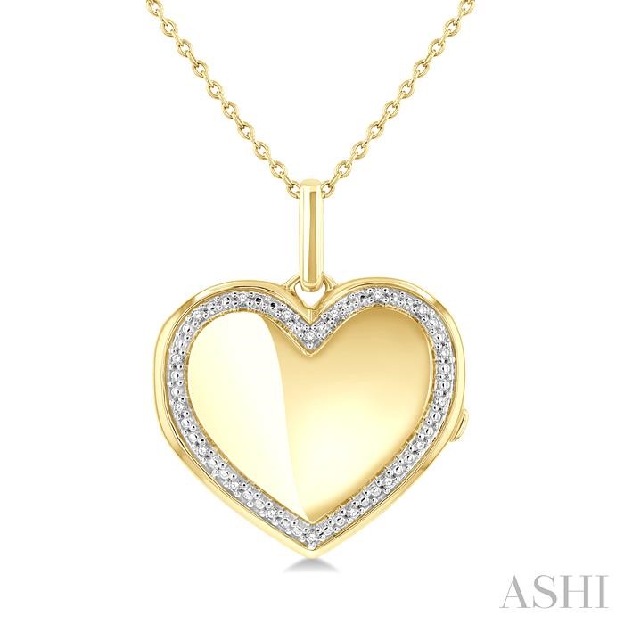 Gold Vermeil Heart Shape Diamond Locket Pendant