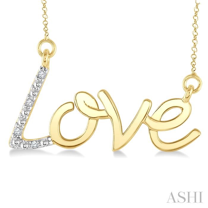 Gold Vermeil 'Love' Diamond Fashion Pendant