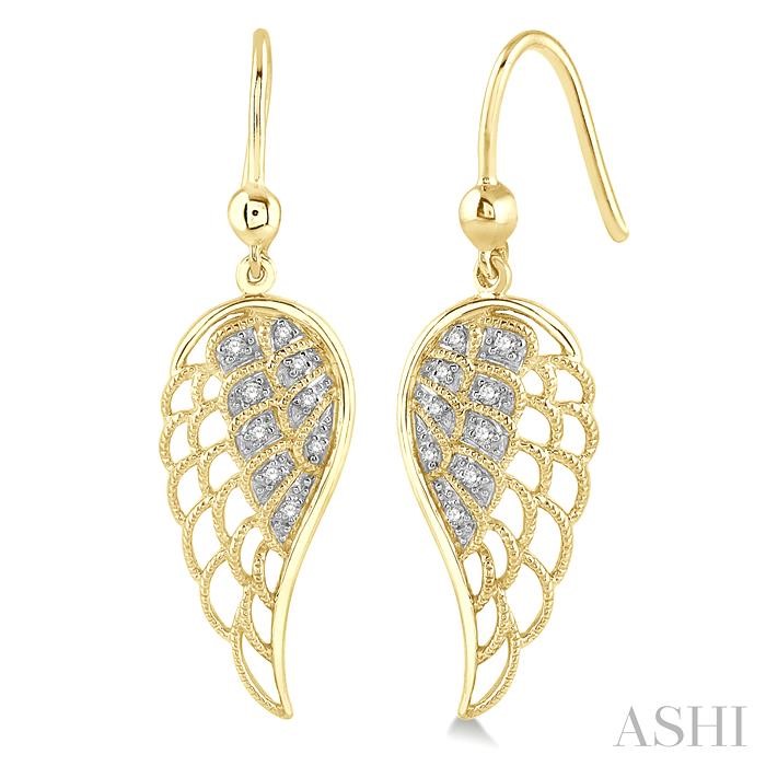 Gold Vermeil Angel Wings Diamond Fashion Earrings