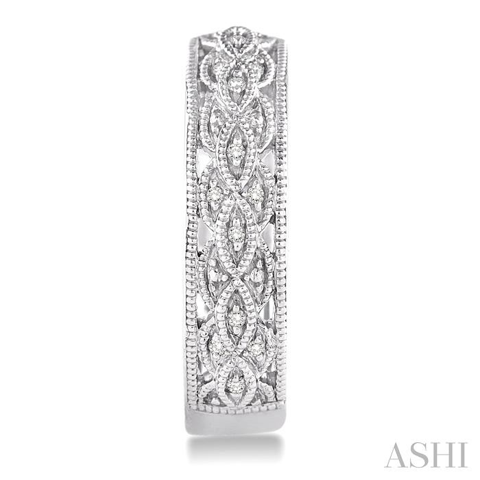Silver Diamond Hoop Earrings View 2