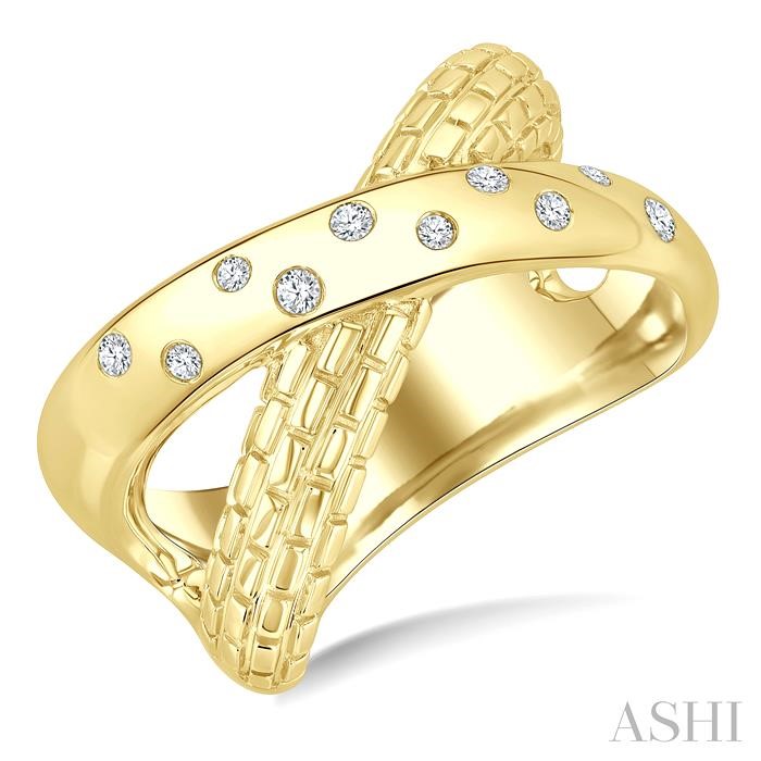 Gold Vermeil Bold Criss Cross Diamond Ring