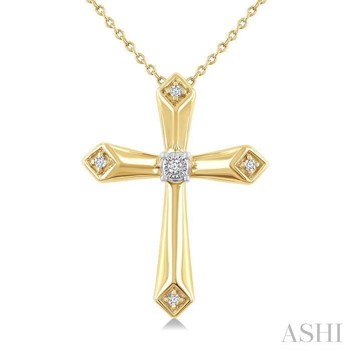 Gold Vermeil Cross Diamond Fashion Pendant