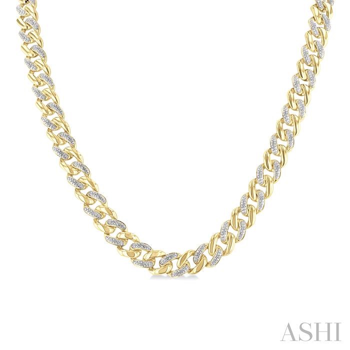 Gold Vermeil Curb & Cuban Diamond Necklace