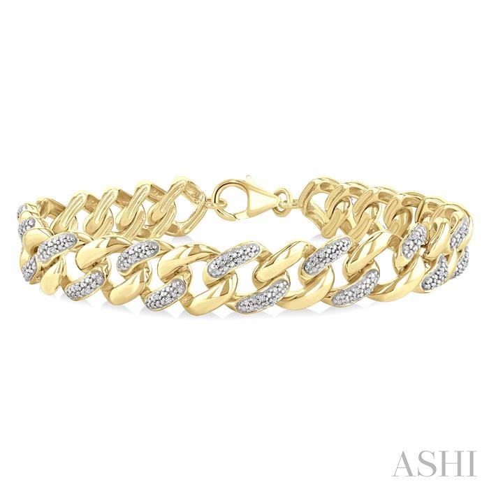 Gold Vermeil Bold Curb & Cuban Diamond Bracelet
