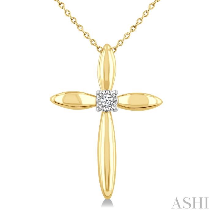 Gold Vermeil Cross Diamond Fashion Pendant