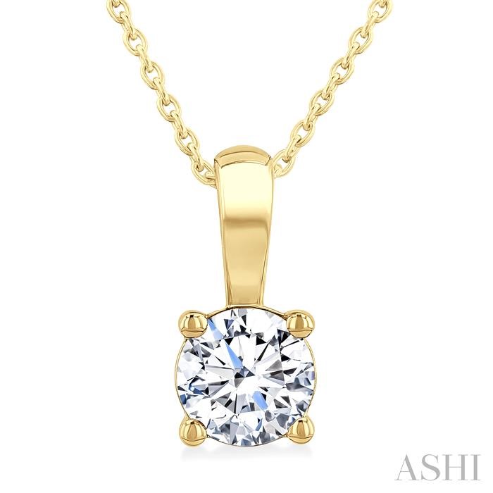 Round Shape Diamond Solitaire Pendant